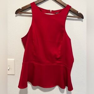 Vintage Express red peplum sleeveless top, size S